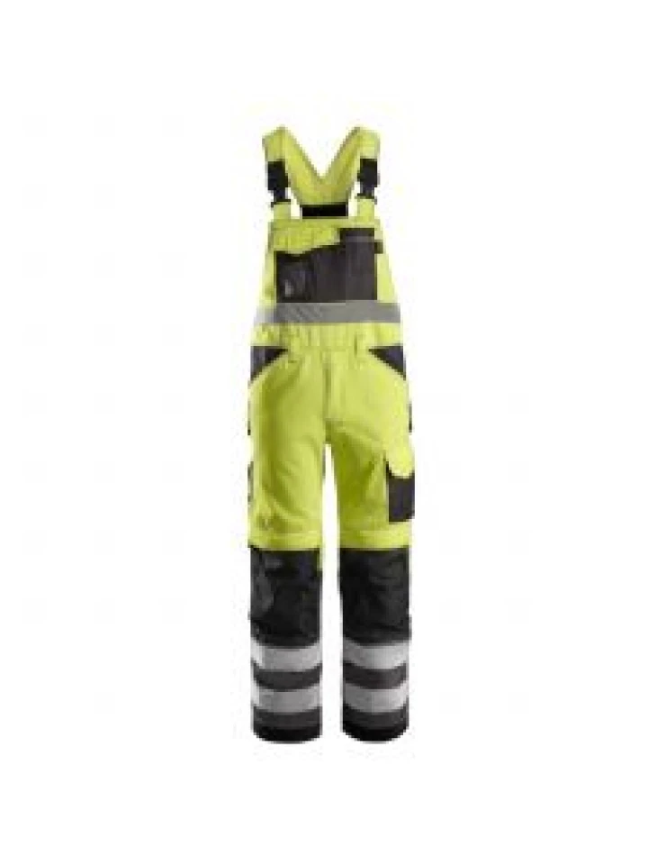 Snickers 0113 High Visibility Bib & Brace, Class 2 - High Vis Yellow/Muted Black