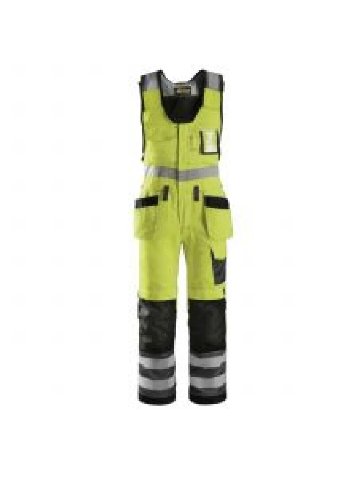 Snickers 0213 Craftsmen, One-PieceTrousers with Holster Pockets High-Visibility, Class 2 - High Vis Yellow/ Muted Black