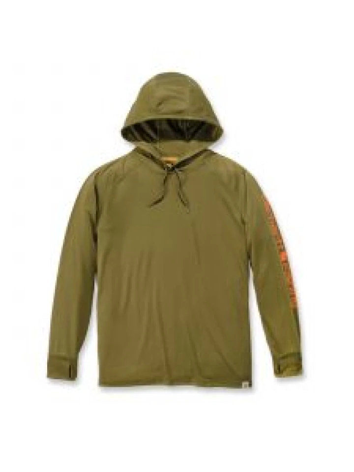 Carhartt 103572 Force Fishing Graphic l/s Hooded T - Military Olive