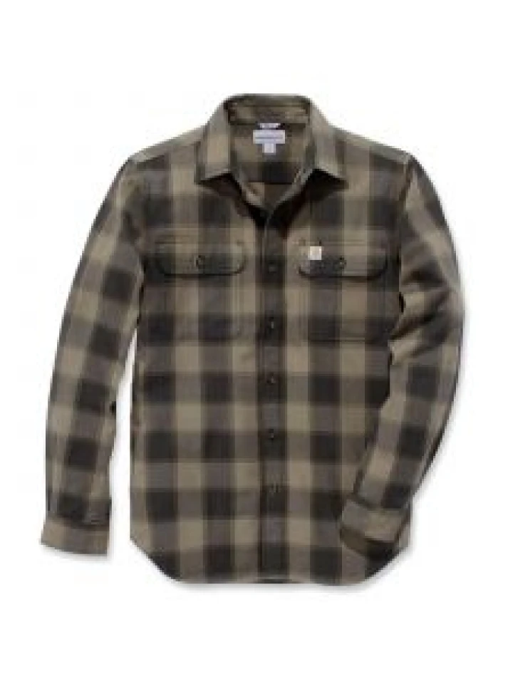 Carhartt 104144 Hubbard Slim Fit Flannel Shirt - Burnt Olive
