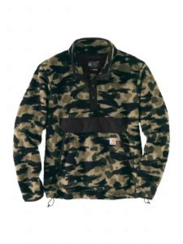 104991 Work Sweater Fleece Black Blind Duck Camo N15 Carhartt 71Workx Front