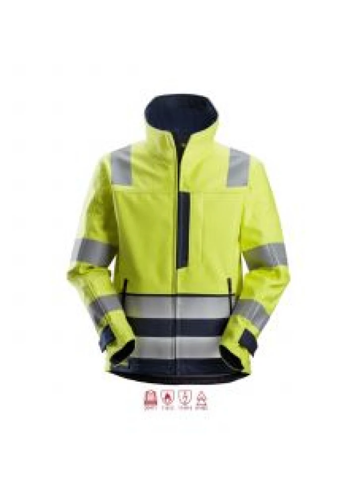 Snickers 1260 ProtecWork, Softshell Jacket, Class 3 - High Vis Yellow/Navy