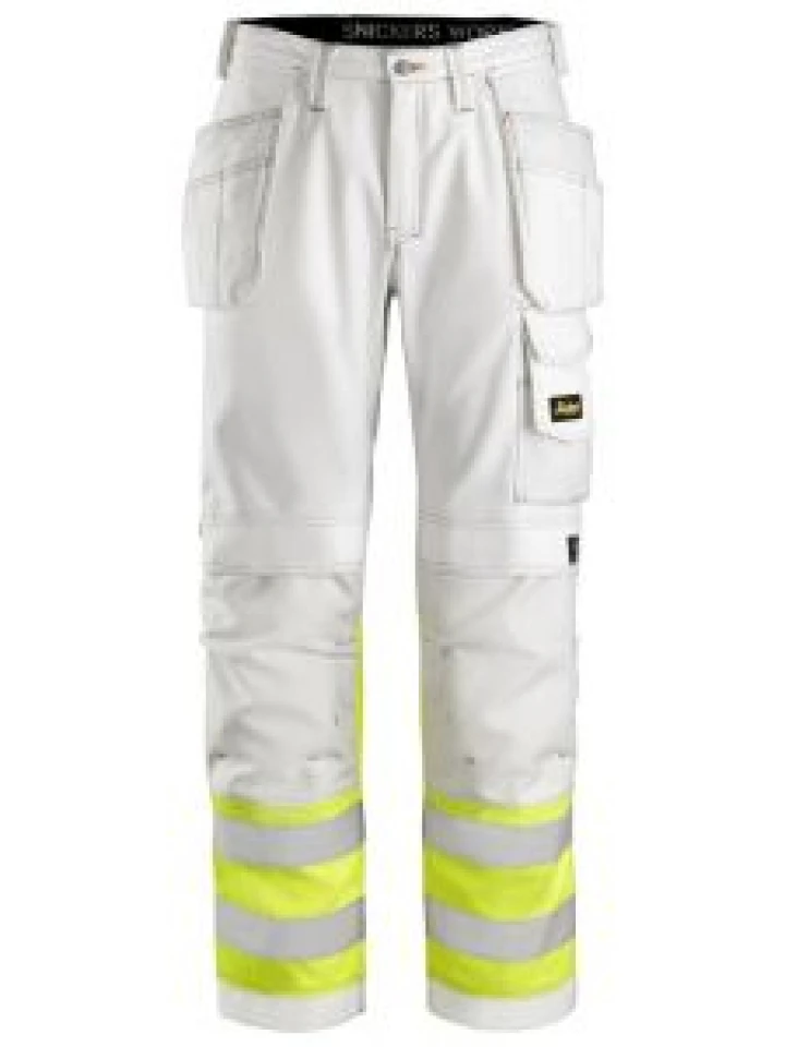 Snickers 3234 Painter’s High-Vis Trousers Class 1 - White