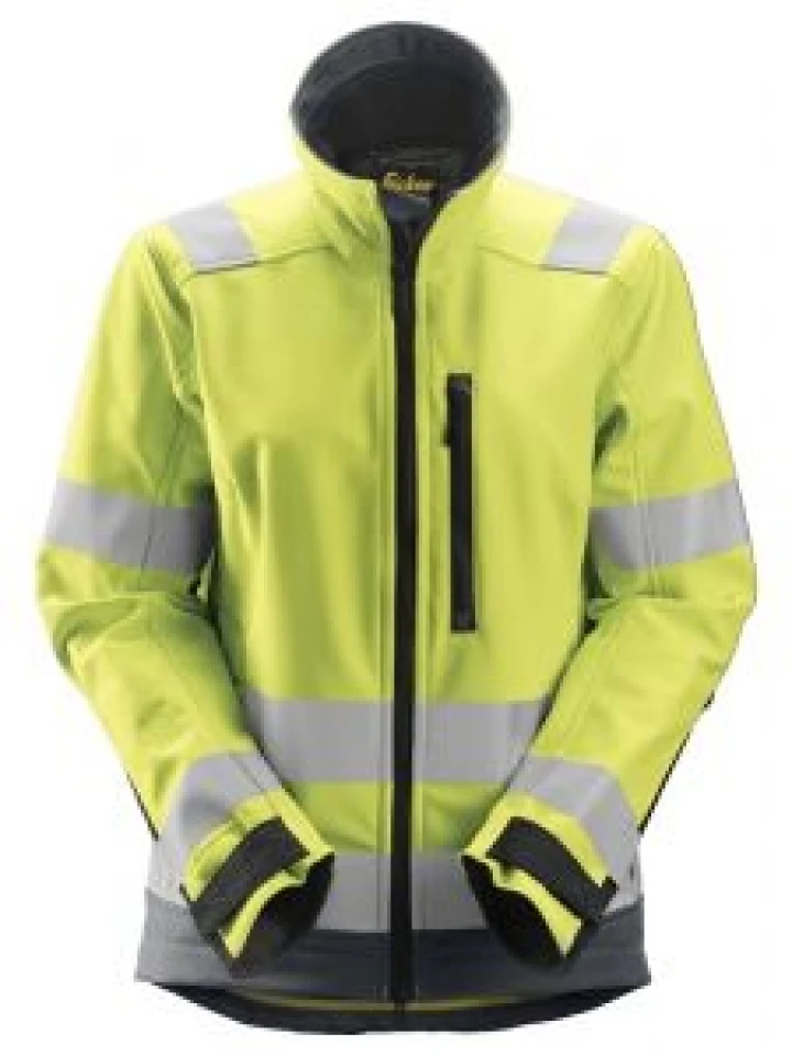 Snickers 1237 AllroundWork, Women's High-Vis Softshell Jacket, Class 2/3 - High Vis Yellow
