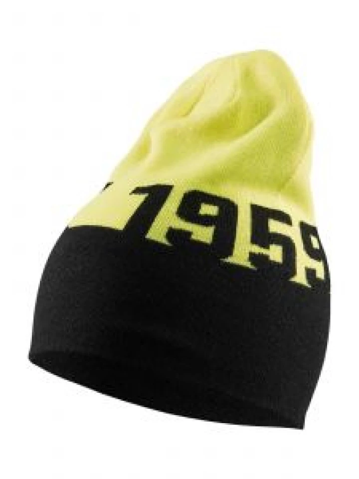 2056-0000 Beanie - 9933 Black/High Vis Yellow - Blåkläder - front 