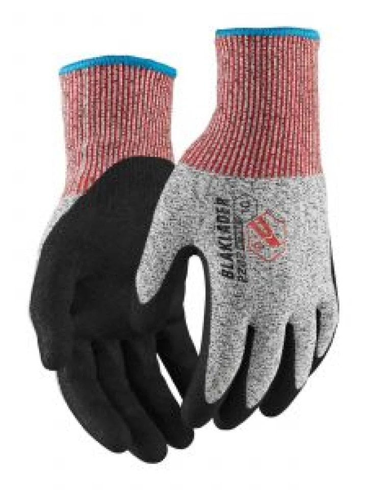 2282-3946 Work Gloves Cut Protection - 9990 Black Melange/Grey - Blåkläder - front