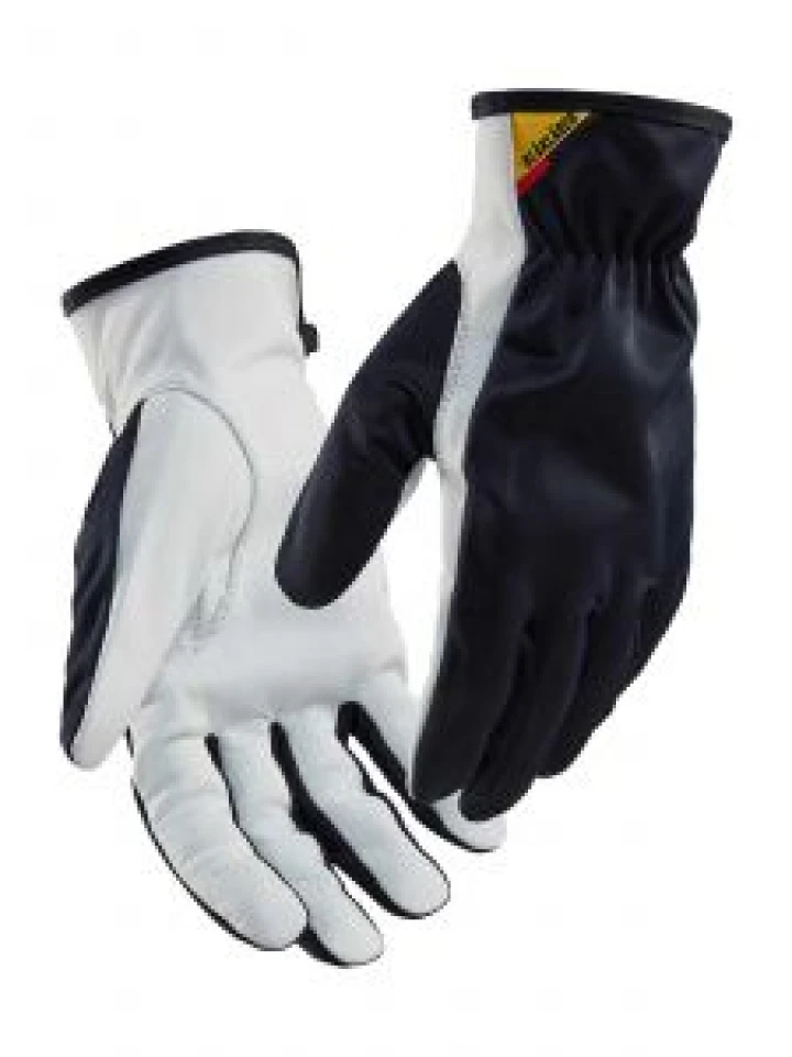 2802-1459 Work Gloves Leather - 8610 Dark Navy/White - Blåkläder - front