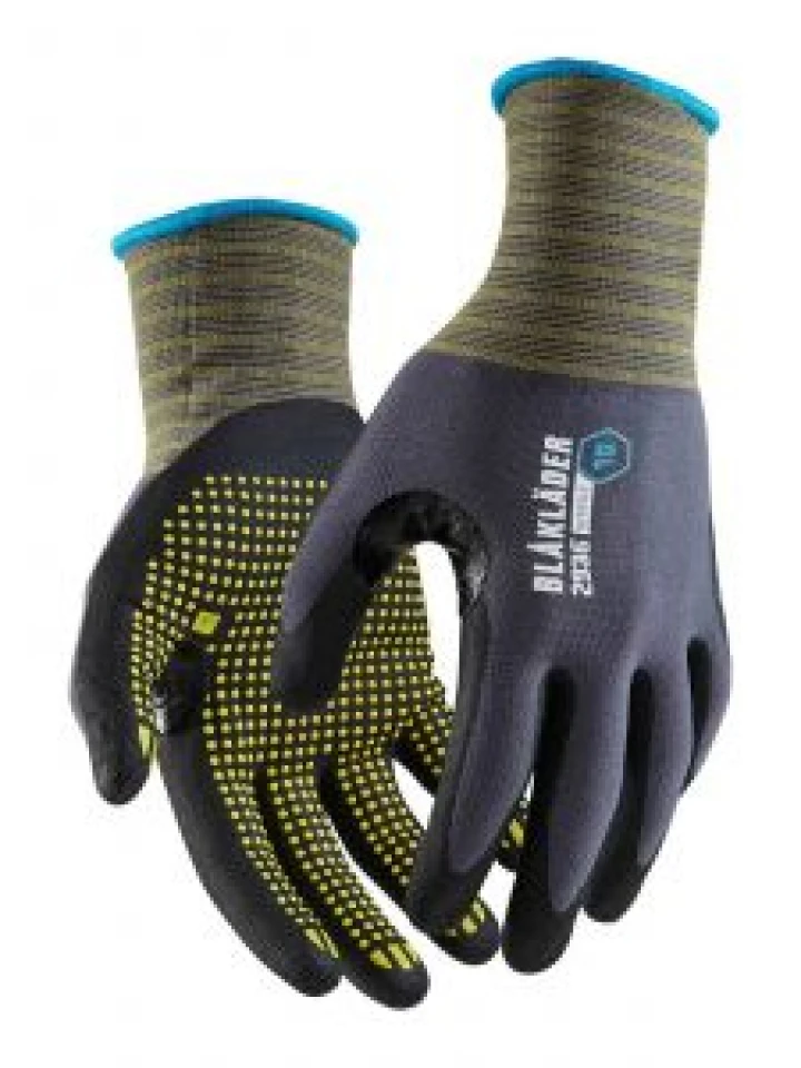 2935-1456 Work Gloves Nitrile-Dipped Dot Grip - 9400 Grey - Blåkläder - front