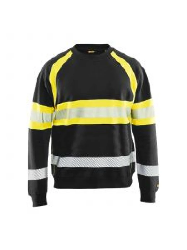 High Vis Sweater 3359 Zwart/High Vis Geel - Blåkläder