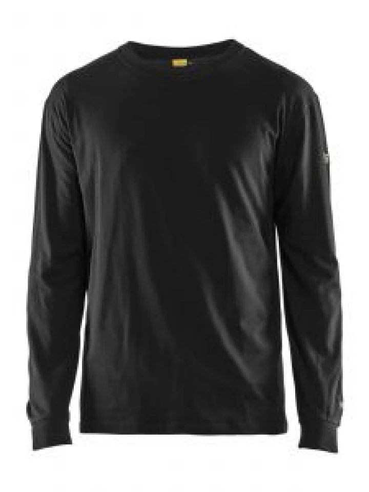 3483-1737 T-Shirt Long Sleeve Fireproof 9900 Black Blåkläder 71Workx Front