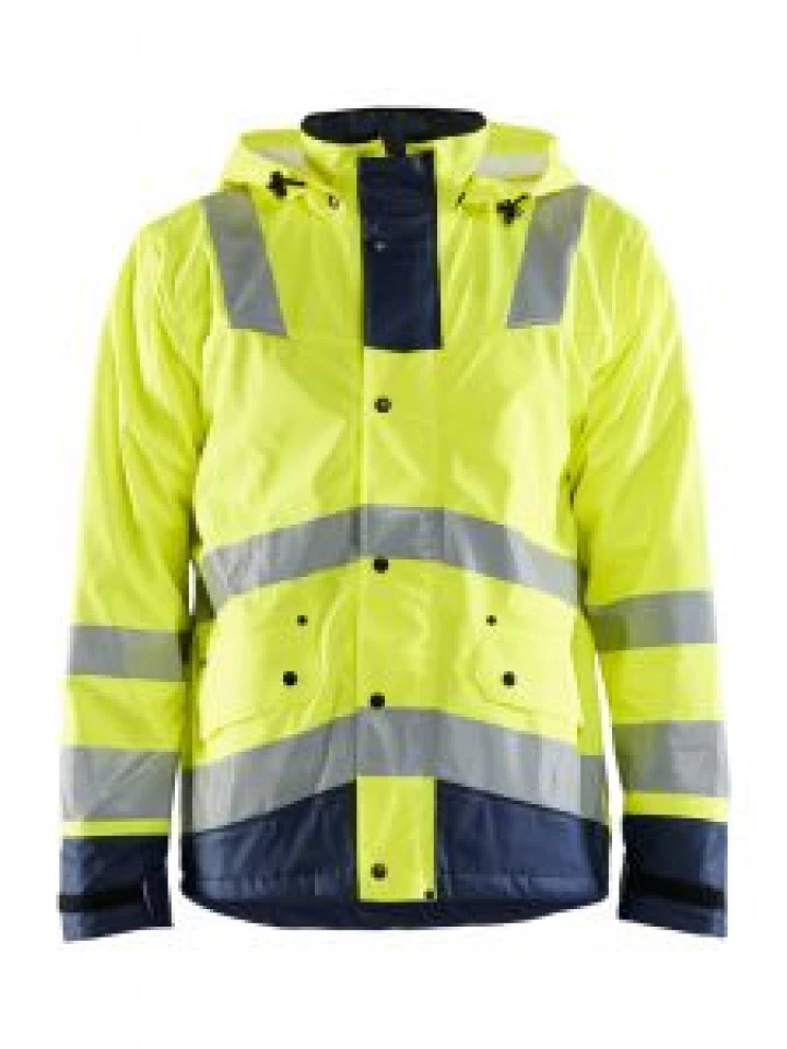 4307-2003 High Vis Work Jacket Waterproof 3389 Yellow/Navy Blåkläder 71Workx Front