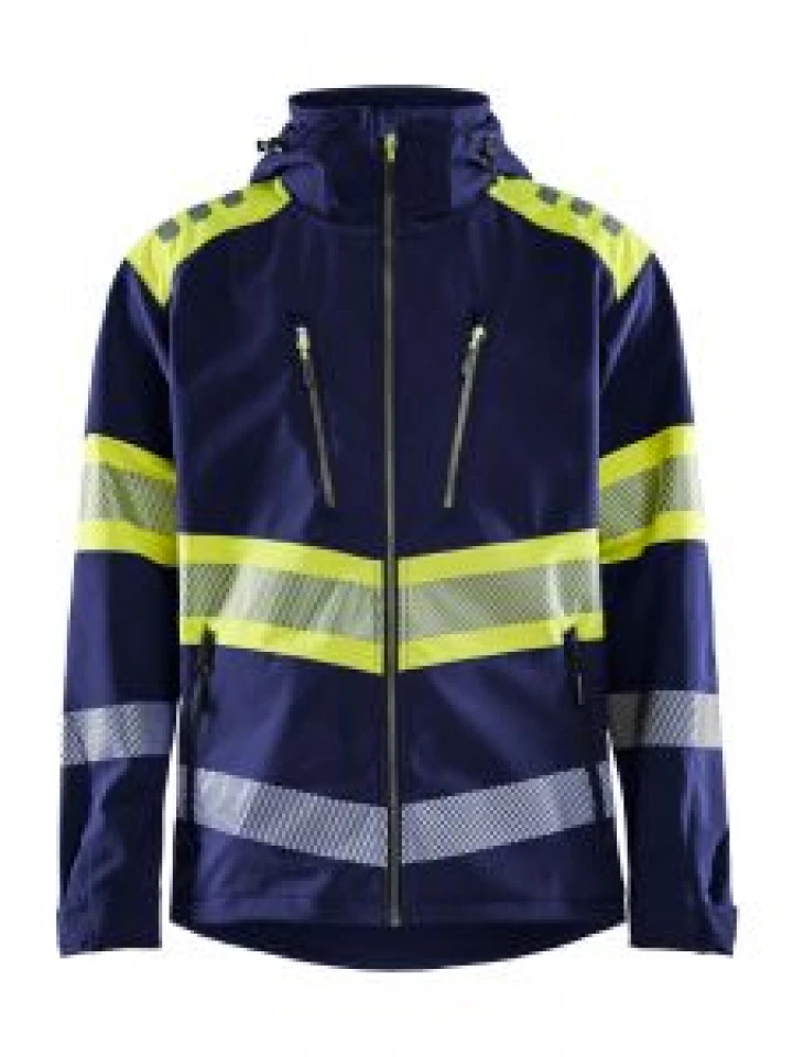 4494-2513 High Vis Work Jacket Softshell 8933 Navy/Yellow Blåkläder 71Workx Front