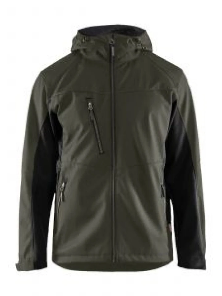 4753-2516 Work Jacket Softshell 4599 Green_Black Blåkläder 71Workx Front