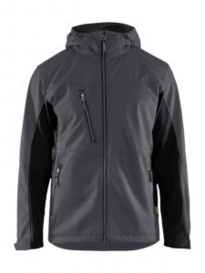 4753-2516 Work Jacket Softshell 9699 Mid Grey_Black Blåkläder 71Workx Front