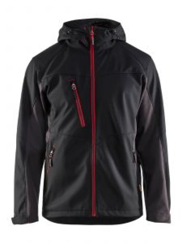4753-2516 Work Jacket Softshell 9956 Black_Red Blåkläder 71Workx Front