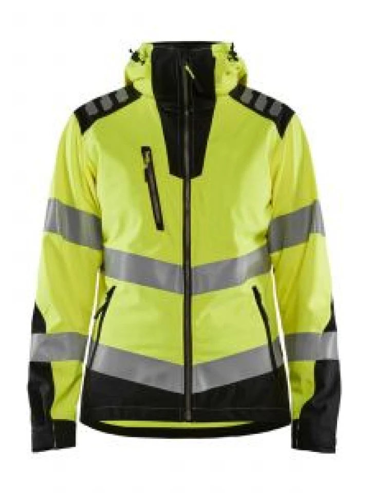 4791-2513 Women's Work Jacket High Vis Softshell - 3399 High Vis Yellow/Black - Blåkläder - front