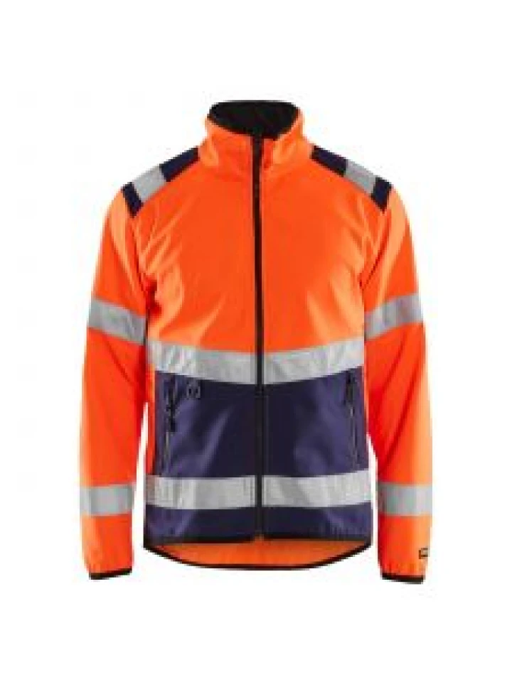 High Vis Softshell Jacket 4877 High Vis Oranje/Marineblauw - Blåkläder