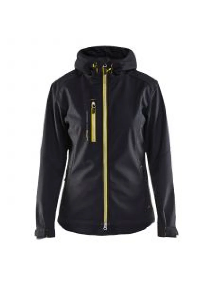 Ladies Softshell Jacket 4919 Zwart/High Vis Geel - Blåkläder