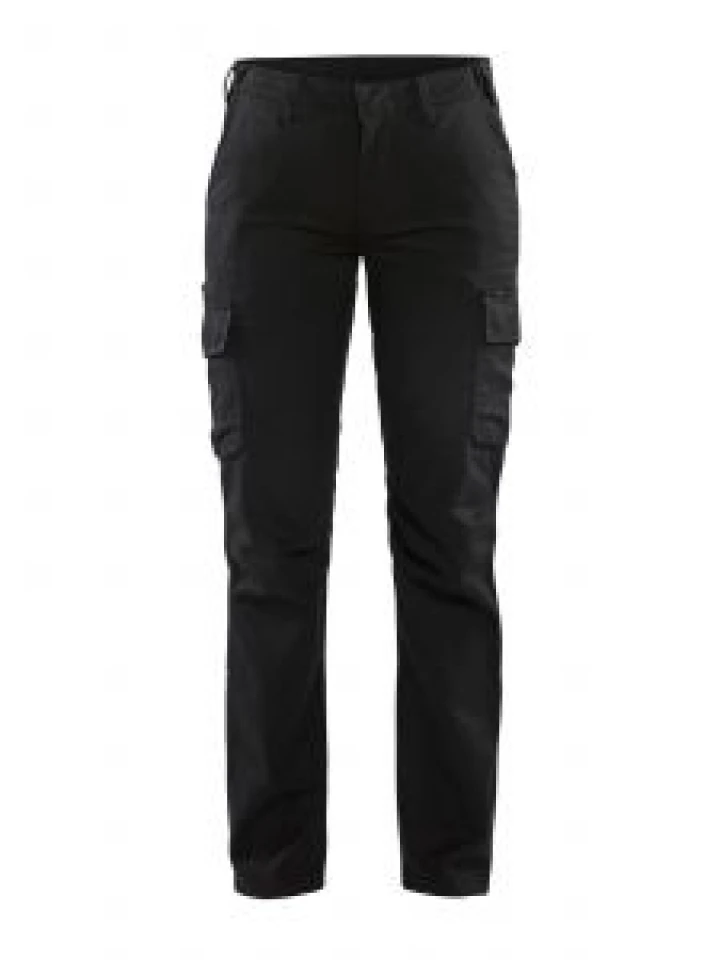 7144-1832 Women's Work Trousers Industry stretch - Blåkläder - black - front