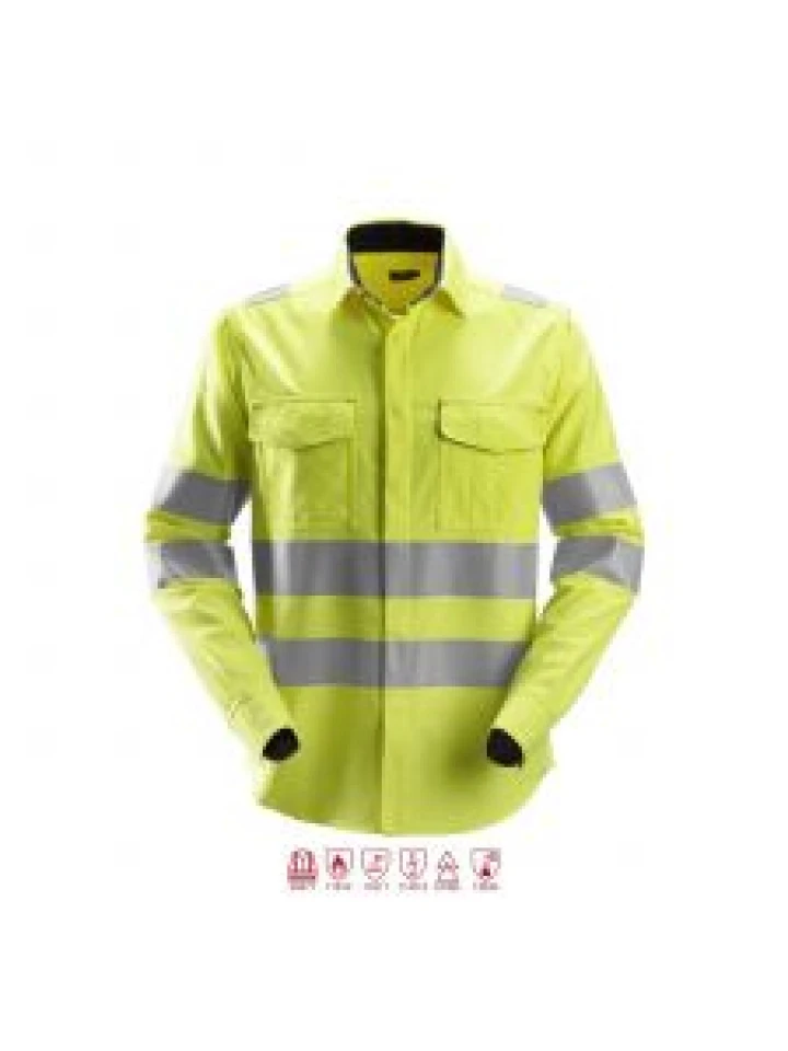 Snickers 8565 ProtecWork, l/s Welding Shirt High-Vis, Class 3 - High Vis Yellow