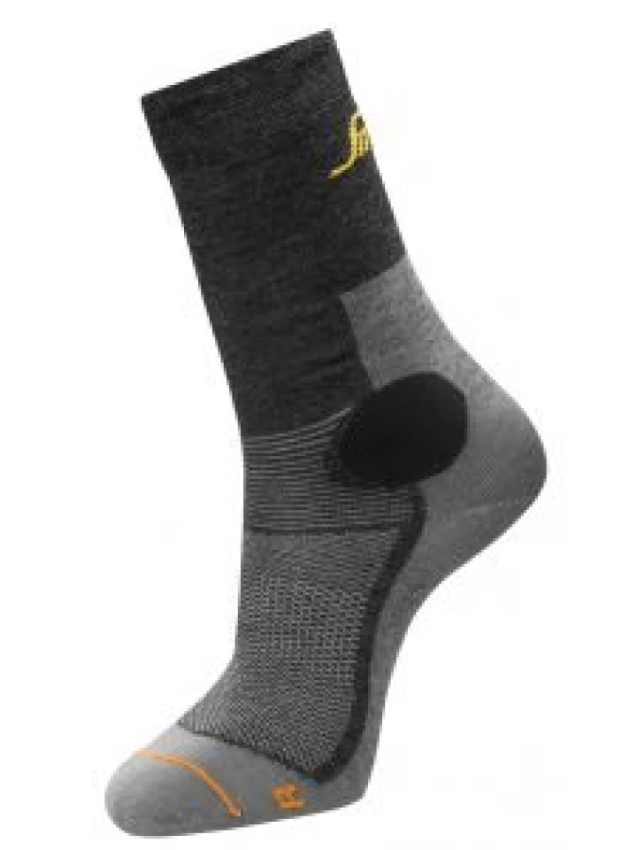 Snickers 9215 AllroundWork, 37.5 Wool Mid Sock - Grey Melange/Anthracite