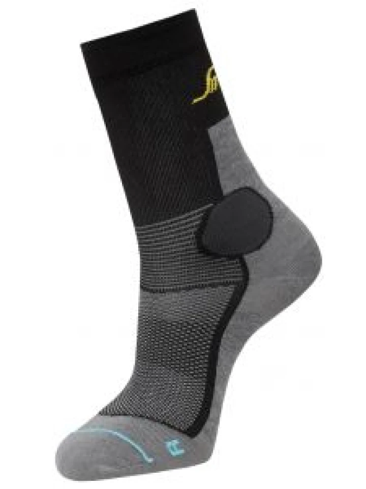 Snickers 9217 LiteWork, 37.5 Mid Socks - Grey//Black