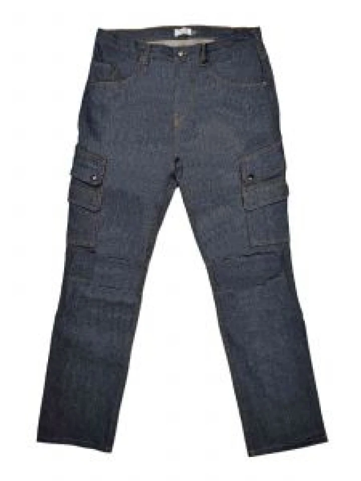 Plus® Joe Raw Denim Jeans with Multi-Pockets and Preformed Knee Area