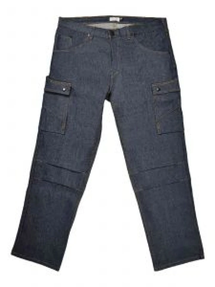 Plus® Max Raw Denim Jeans with Multi-Pockets and Preformed Knee Area