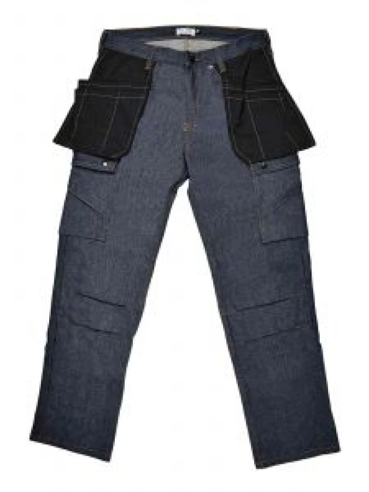 Plus® Paul Raw Denim Jeans with Multi-Pockets and Cordura Nail Pockets