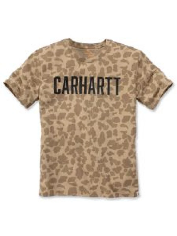 Carhartt 104346 Camo Block Logo T-Shirt - Dark Khaki Camo