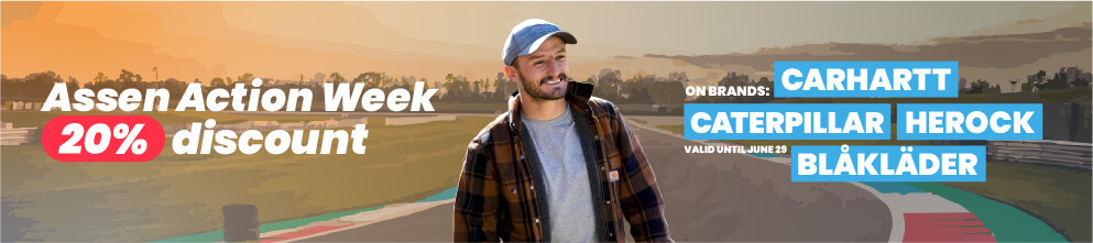 Assen week promotion: 20% discount on A-brand workwear