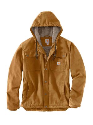 103826 Barlett Work Jacket Duck Fleece Lined - Carhartt - Brown BRN - front 103826 Barlett Work Jacket Duck Fleece Lined - Carhartt - Brown BRN - front