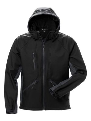 Fristads Work jacket Softshell Acode 1414 SHI 71workx Black grey 124149-996 front