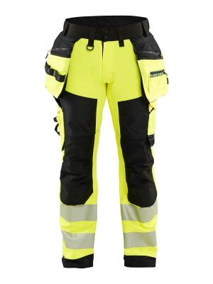 1820-2513 Work Trousers Softshell Blåkläder High Vis Yellow Black 3399 71workx Front