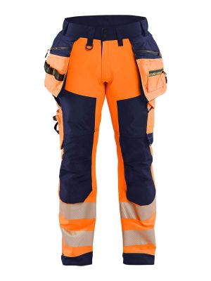 1820-2513 Work Trousers Softshell Blåkläder High Vis Orange Navy 5389 71workx Front
