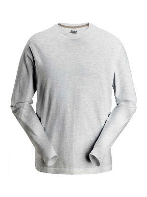 2496 Work T-shirt Long-Sleeve Snickers Grey Melange 2800 71workx front 2496 Work T-shirt Long-Sleeve Snickers Grey Melange 2800 71workx front