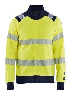 3461-1762 Work Vest Multinorm Zipper Blåkläder High Vis Yellow Dark Navy 3389 71workx Front