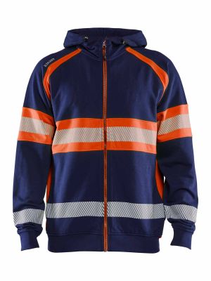 35521158 High Vis Work Hoodie Class 1 Navy Orange 8953 Blåkläder 71workx front