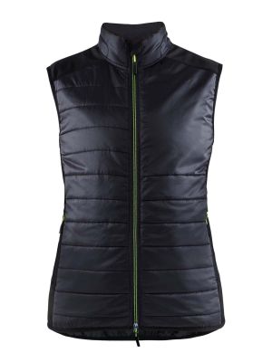 38642030 Women's Vest Warm Lined Black High Vis Yellow 9933 Blåkläder 71workx front