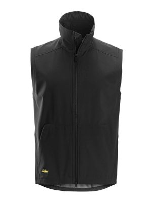 4505 Work Vest Windproof Softshell Black 0400 Snickers 71workx front