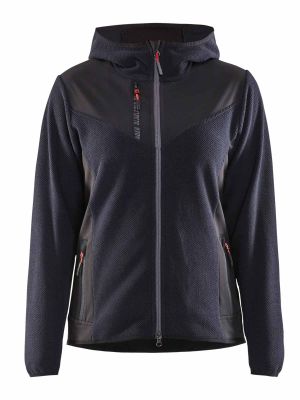59412536 Women's Work Jacket Softshell Knitted Dark Navy 8699 Blåkläder 71workx front