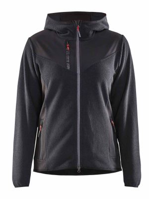 59412536 Women's Work Jacket Softshell Knitted Dark Grey 9799 Blåkläder 71workx front