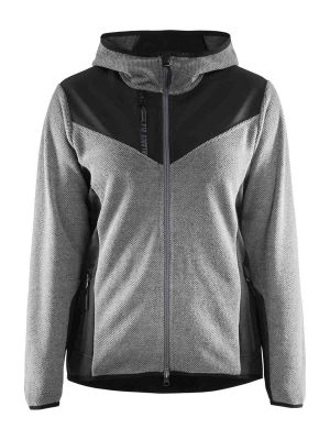 59412536 Women's Work Jacket Softshell Knitted Grey 9099 Blåkläder 71workx front