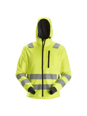 Snickers 8039 AllroundWork, High-Vis Hoodie Zipper, Class 2/3 - High Vis Yellow