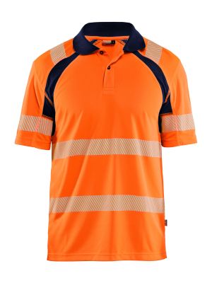 Blåkläder Work Polo UV High Vis 3595 High Vis Orange Navy 5389 71workx Front Blåkläder Work Polo UV High Vis 3595 High Vis Orange Navy 5389 71workx Front