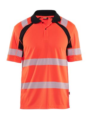 Blåkläder Work Polo UV High Vis 3595 High Vis Red Black 5599 71workx Front Blåkläder Work Polo UV High Vis 3595 High Vis Red Black 5599 71workx Front