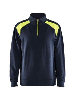 Blåkläder Work Sweater 3353 Dark Navy High Vis Yellow 8633 71workx Voor