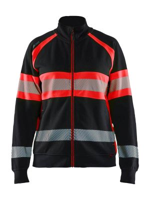 Blåkläder Work Vest High Vis Women's 3505 Black High Vis Red 9955 71workx Front