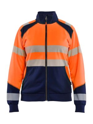 Blåkläder Work Vest High Vis Women 3508 High Vis Orange Navy 5389 71workx Front