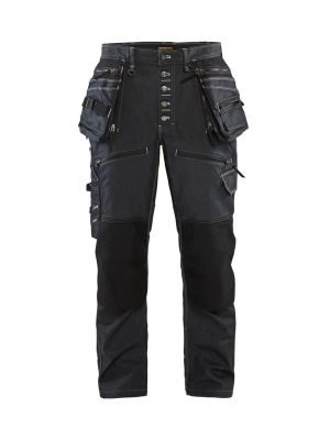 Blåkläder 1999 Work Trouser Baggy Denim Stretch X1900 71workx Navy Black 199911418999 front Blåkläder 1999 Work Trouser Baggy Denim Stretch X1900 71workx Navy Black 199911418999 front